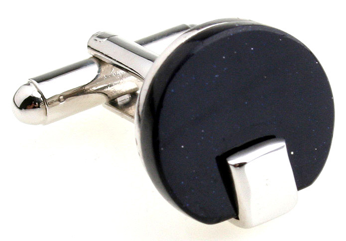 Factory direct supply high-grade cufflinks round black agate cufflinks ordered men's French shirt cufflinks wholesale