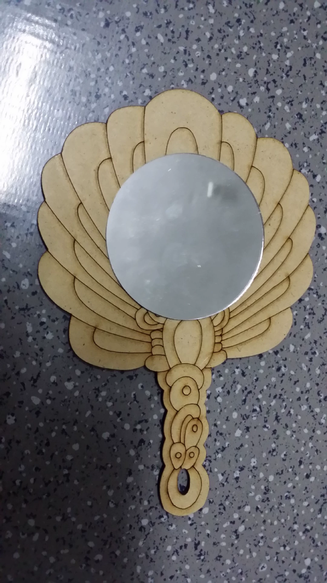 Деревянное корейское зеркало с лазером, ручка, handmade
