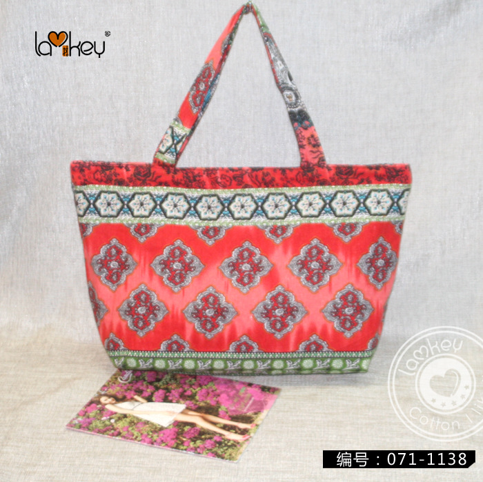 外贸民族风单肩包麻棉布包大容量沙滩包厂家可定制文艺布包 71#