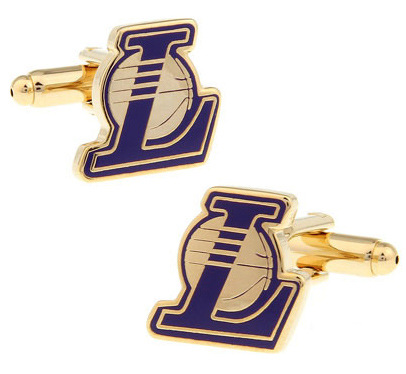 in stock Men's French Sports Lakers Team Cufflinks Cuff Studs Men's and Women's Gifts A2008