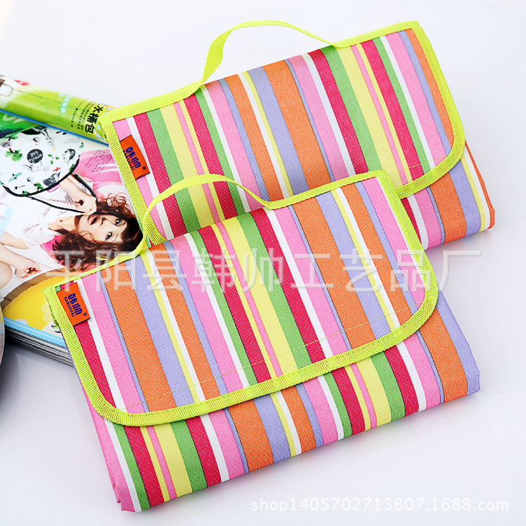 新款黄边【牛津布】彩色编织包边 沙滩防潮防水垫 郊游爬行野餐垫