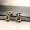 Fashionable earrings, metal golden water, jewelry, new collection, Korean style, South Korea