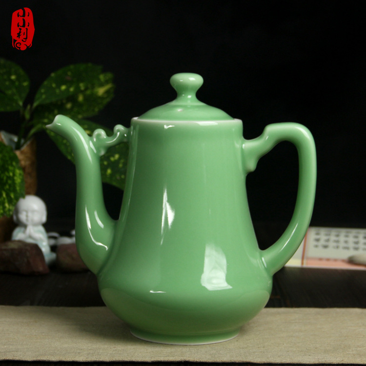 Longquan celadon Heat resistant 1 Ceramic teapot Cool water bottle Large Capacity Teapot dark-red enameled pottery teapot