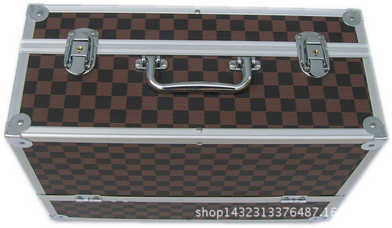 专业大容量化妆师专用化妆箱 多层折叠式双开箱 铝合金化妆箱