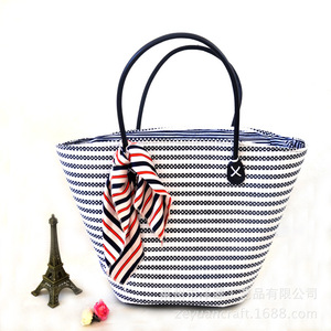 new striped straw-woven beach bag manufacturer in Europe and America
