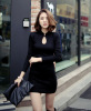 Spring fitted sexy dress, skirt, cheongsam, mini-skirt, Korean style, hip-accented, long sleeve