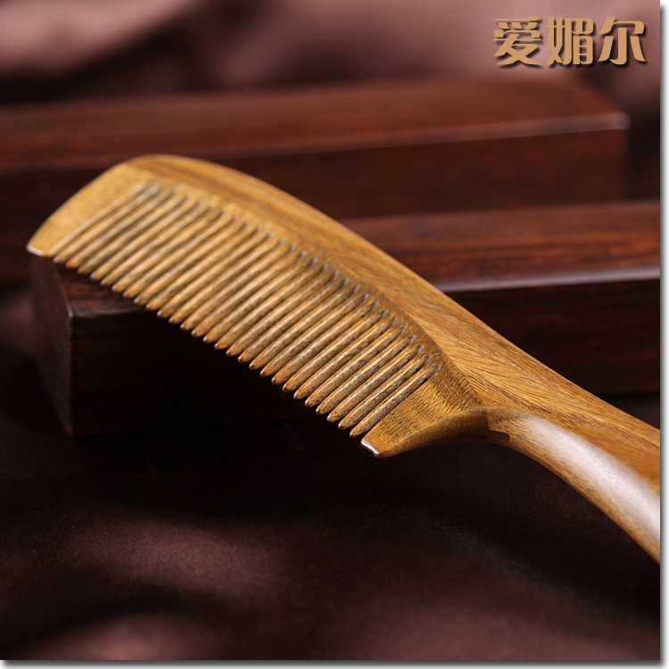 Wholesale Supply Thickening Green Ebony Comb The Real Natural Jade Sandalwood Straight Hair