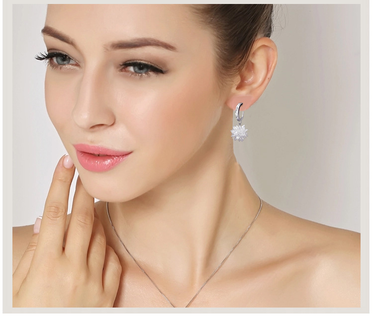 Pendientes de plata esterlina 925 pendientes de flores de hielo al por mayor estilo coreano joyería de plata esterlina pendientes de moda