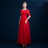 Wedding dresses and bride gowns long sleeves red fashion dinner party evening dress new lace