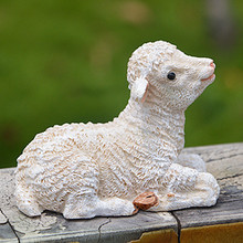 跨境货源树脂工艺品小羊摆件 仿真羊摆件 园艺盆栽装饰品摆件