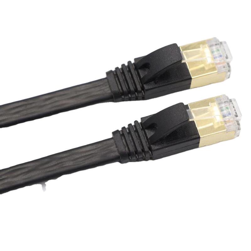 CAT7 SSTP 32AWG oxygen-free copper tested flat network cable 1 M class 7 flat network jumper national standard