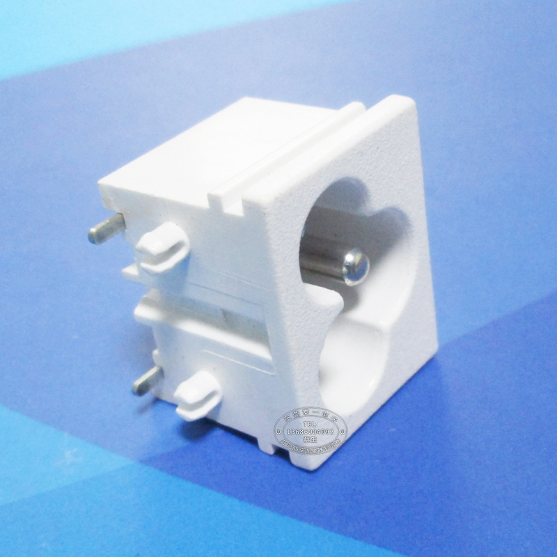 三芯实心铜白色小梅花充电接口23*18两脚插板1脚焊线电源插座DB-6