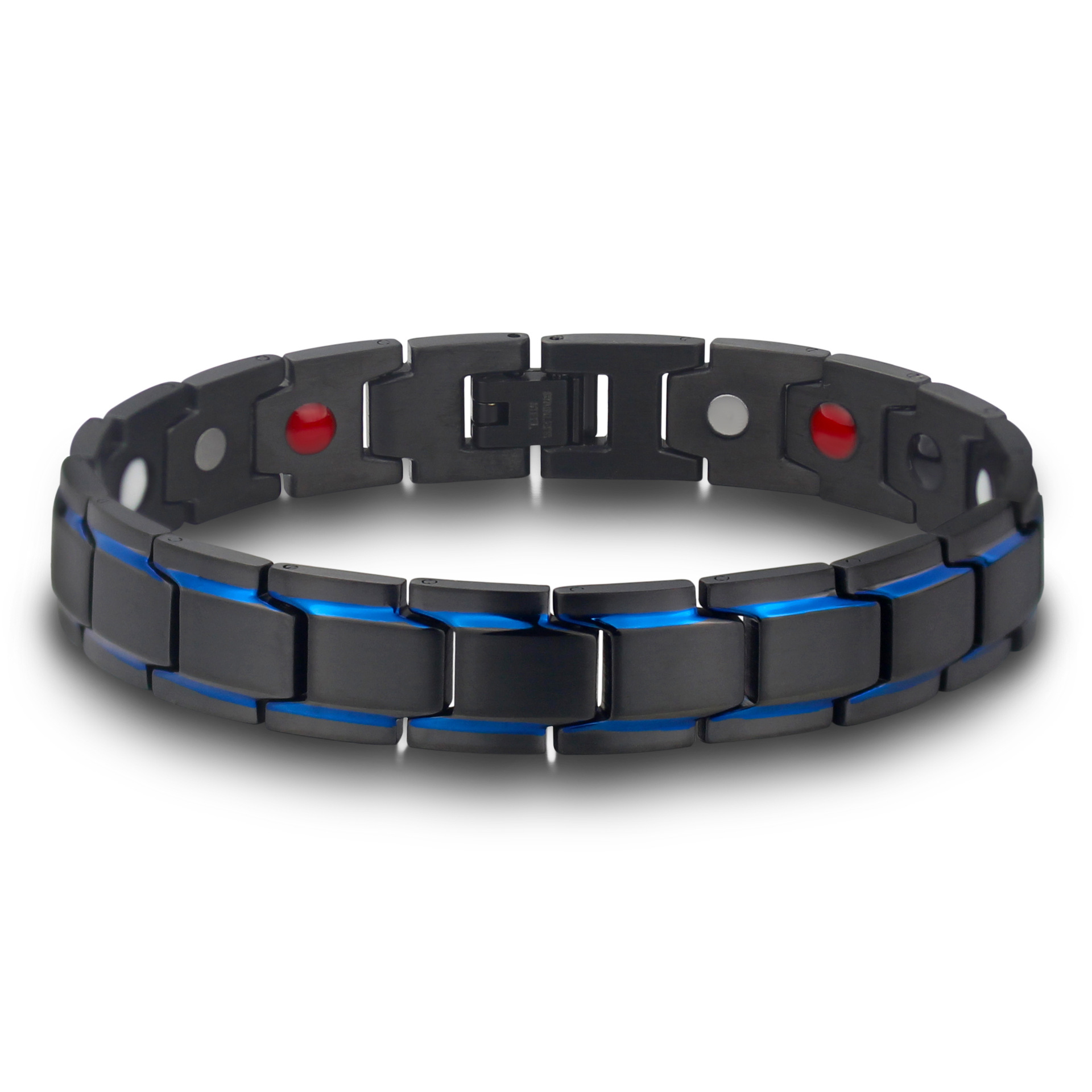 Cross-border e-commerce new fashion titanium steel men's bracelet fashion blue black magnetic titanium germanium bracelet bracelet