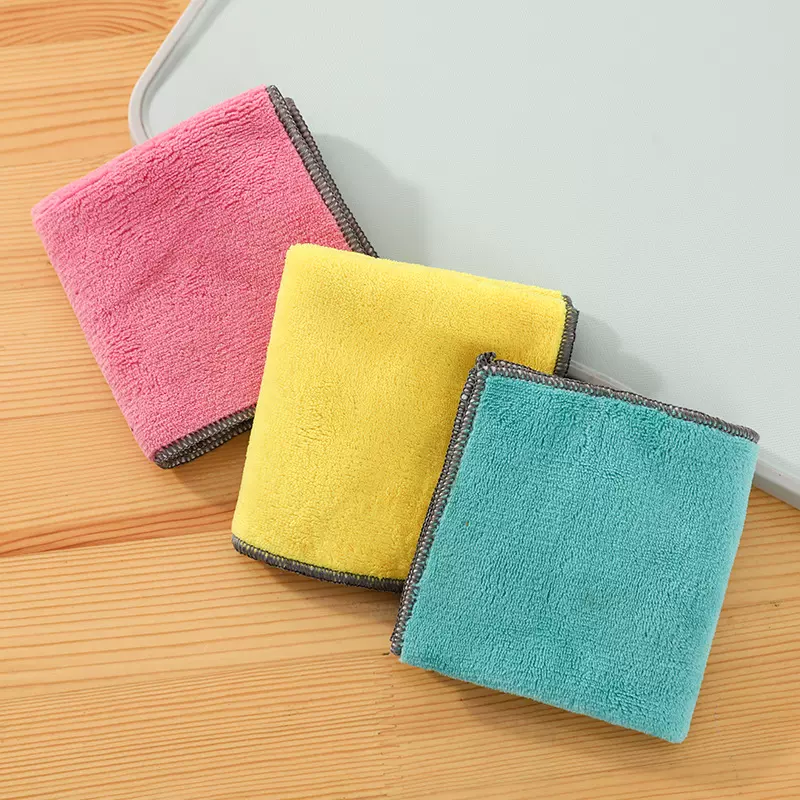 珊瑚绒复合加厚双面洗碗布百洁布清洁布家用擦手巾干湿两用