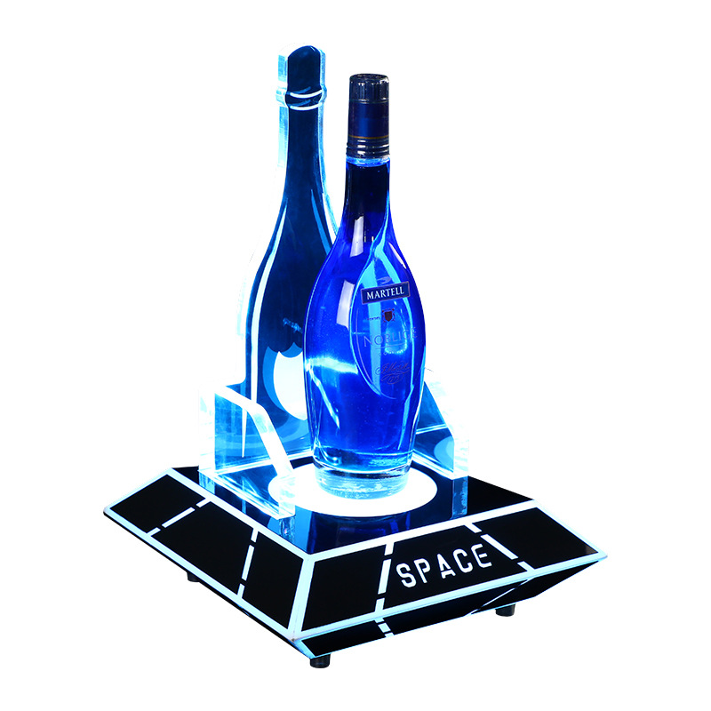 Zuochang luminoso titular del vino extranjero creativo bar KTV estante del vino cóctel LED champán base acrílico titular del vino