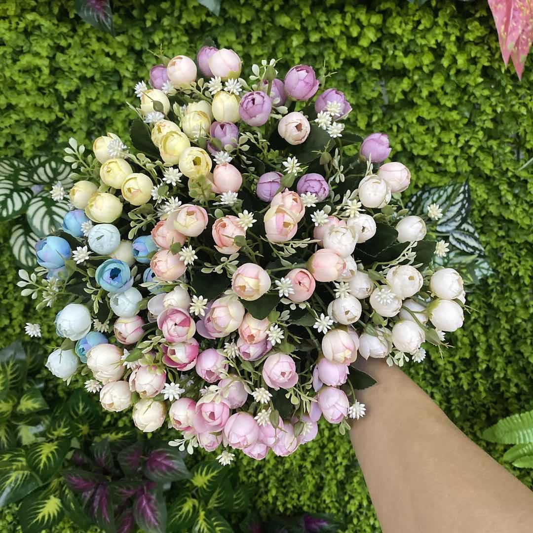 Artificial diy artificial flower 15 green bud mini rose star bud small bud wedding decoration flower art