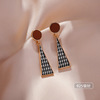 Earrings, fashionable retro silver needle with tassels from pearl