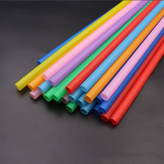 Wholesale Long Milk Tea Thick Colored Disposable Plastic Flat Mouth Straight Straw Soy Milk Straw 10*260mm 8 Colors