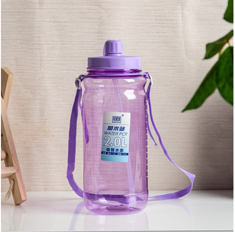 5l Celia fábrica de plástico botella de agua fría paja espacio Copa con mango de doble uso botella de agua de gran capacidad Indonesia