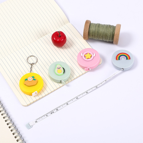 Cartoon mini tape measure multifunctional round portable tape measure measurements bust waist soft ruler clothes measuring ruler
