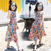 Slip dress, summer shiffon summer clothing, overall, tights, western style, suitable for teen, floral print
