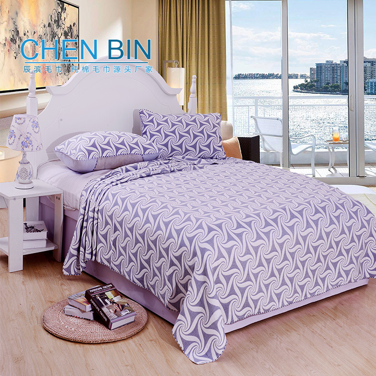 Manufactor Direct selling pure cotton Towel three layers Gauze pure cotton stripe sheet Thin quilts Pillowcase Three-piece Suite 200*230