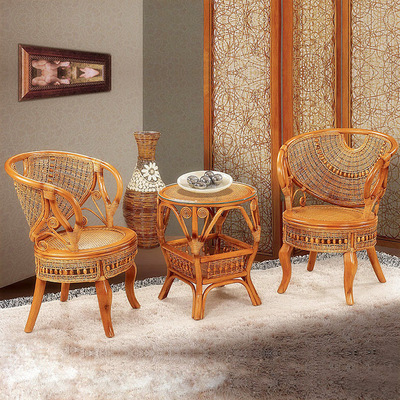 Lvxinxuan Wicker chair tea table Three-piece Suite True Vine Leisure chair outdoors furniture balcony Tables and chairs combination 9003