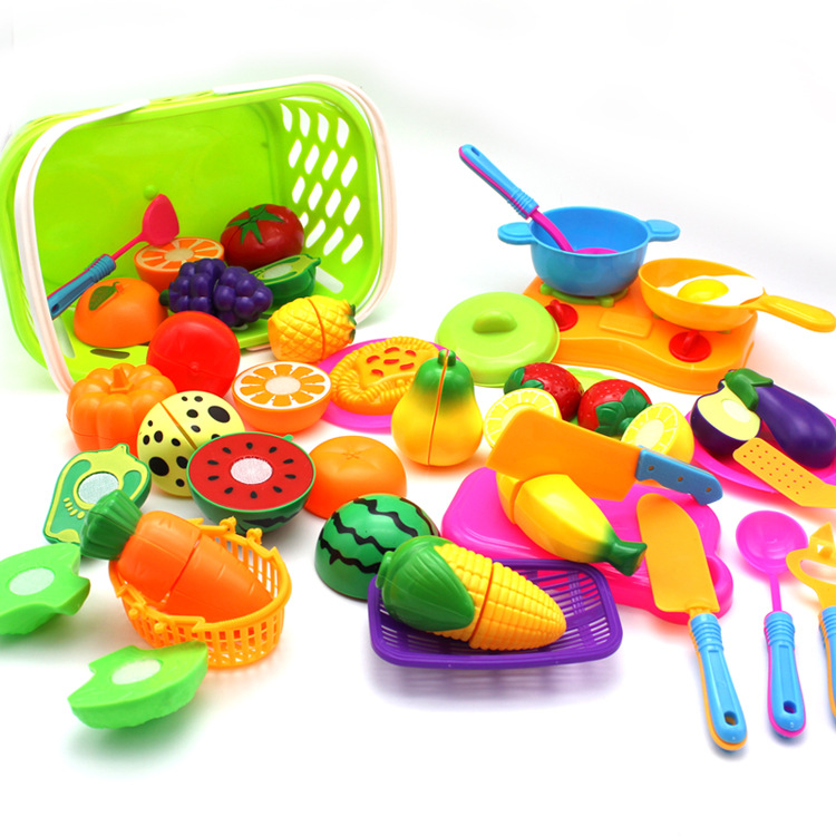 【锐滨】蔬菜水果切切乐水果篮过家家玩具切切看套装儿童益智玩具