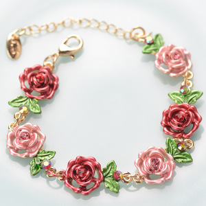 hanfu fairy dress rose flowers bracelet qipao dress tang suit accessories alloy national wind restoring ancient exaggerated hand string of flowers