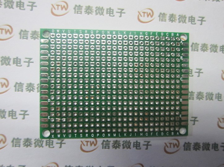 双面喷锡绿油玻纤万用板 PCB板  5x7cm  双面万能板