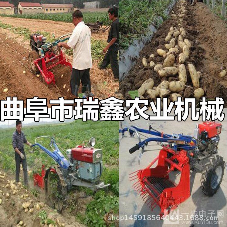 手扶车带动的收获机 收获机厂家 新款二合一型马铃薯收获机