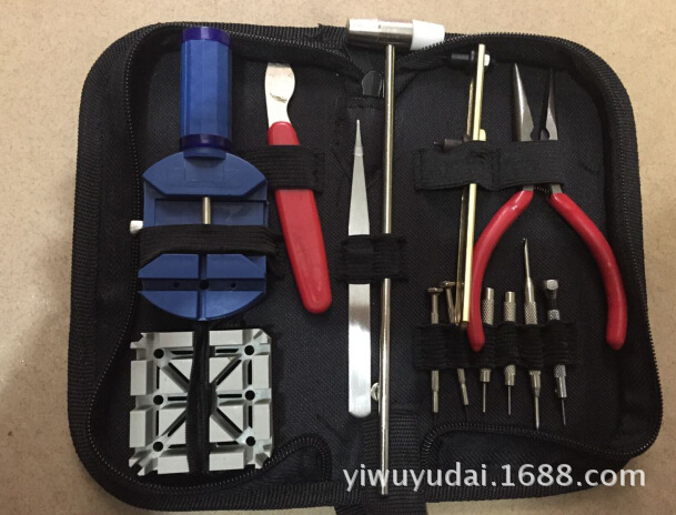 16件套(两脚开后盖) 修表工具手表维修工具包 拆表带器 开底器