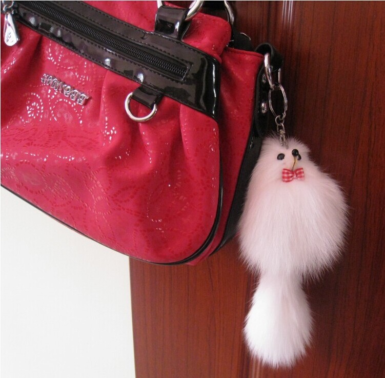 wholesale supply Lovely Little Foxes Pendant Korean key Pendants automobile Bag Fox Fur Pendant