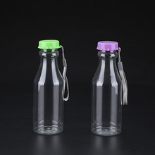 韩国塑料汽水瓶 便携塑料水杯 提绳随手杯 透明柠檬杯 塑料杯子
