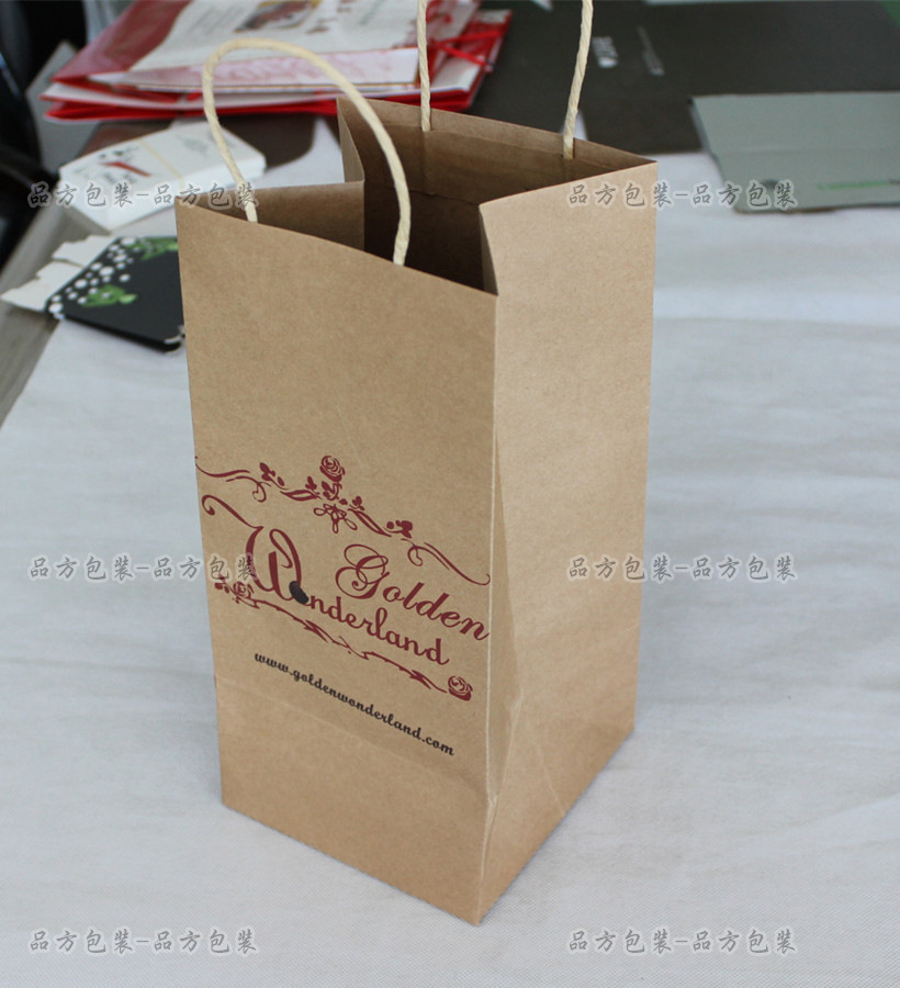定做高档红酒包装纸袋 环保牛皮纸手提袋 义乌厂家定做 直销
