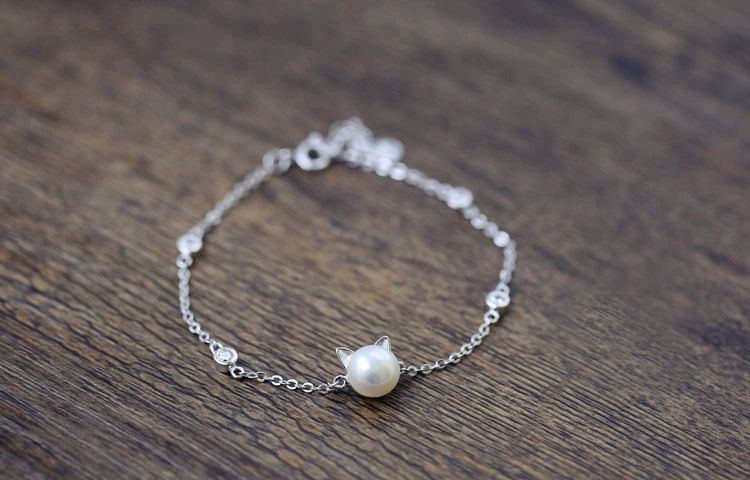 Cute silver bracelet from pearl, accessory, silver 925 sample, wholesale, 925 sample silver