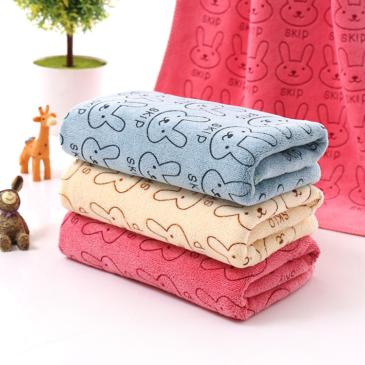 工厂批发超细纤维毛巾成人加厚35*75印花毛巾105克磨毛卡通代发