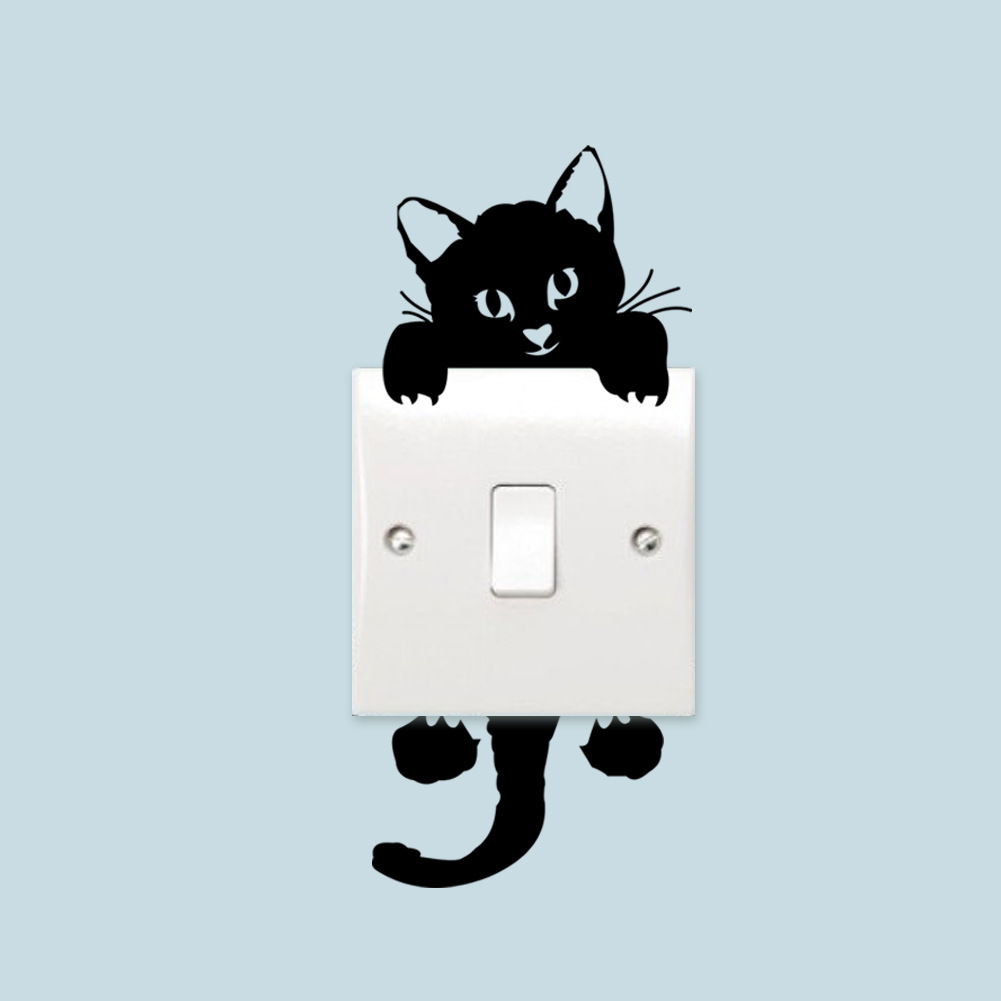 Fan Xi new kitten bedroom switch stickers foreign trade wall stickers wholesale self-adhesive removable pvc wall stickers FX30