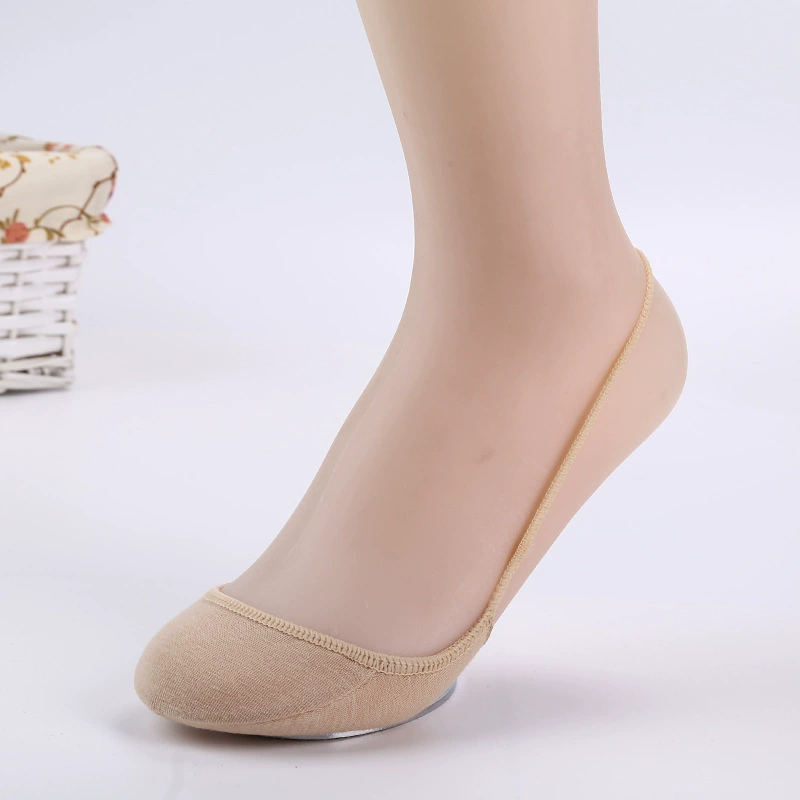 Half-foot invisible socks (Foot Charm) women's cotton no-show anti-slip, one size