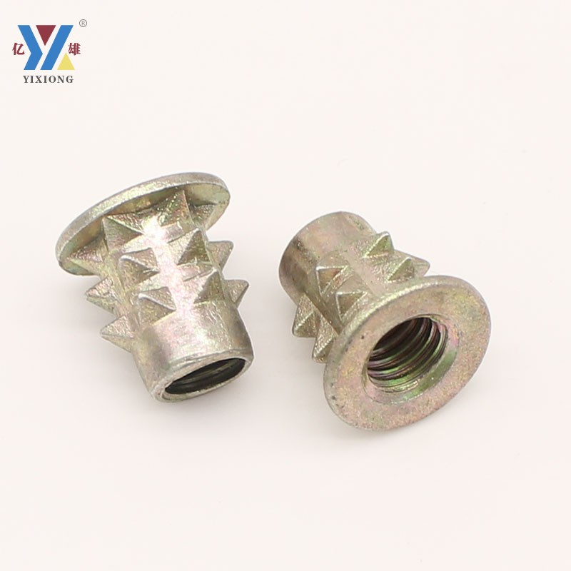 亿雄螺丝螺母厂家批发直销锌合金带刺带垫钻木螺母倒刺母M4M5M6M8