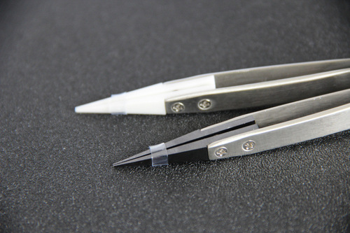 Ceramic tweezers, tip tweezers, interchangeable head tweezers, stainless steel handle, DIY tools, white black