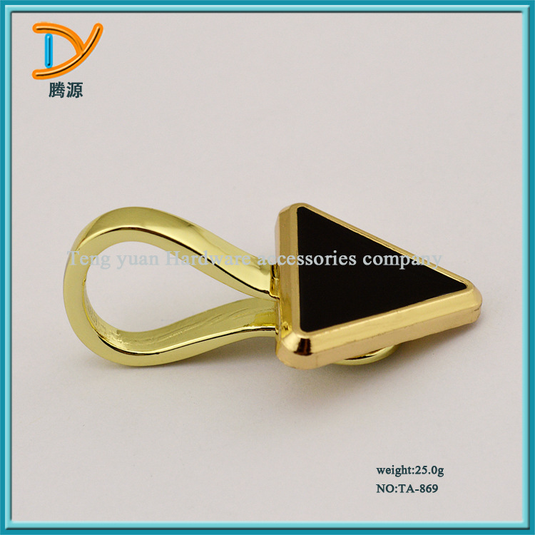 新品手袋箱包五金装饰配件 合金女包装饰滴胶扣 三角形手腕肩带扣