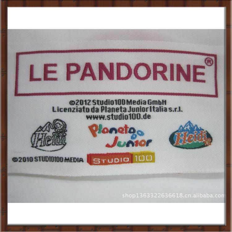 厂家订货服饰领标布标烧边织边缎面平面织唛低定货商标织唛批发