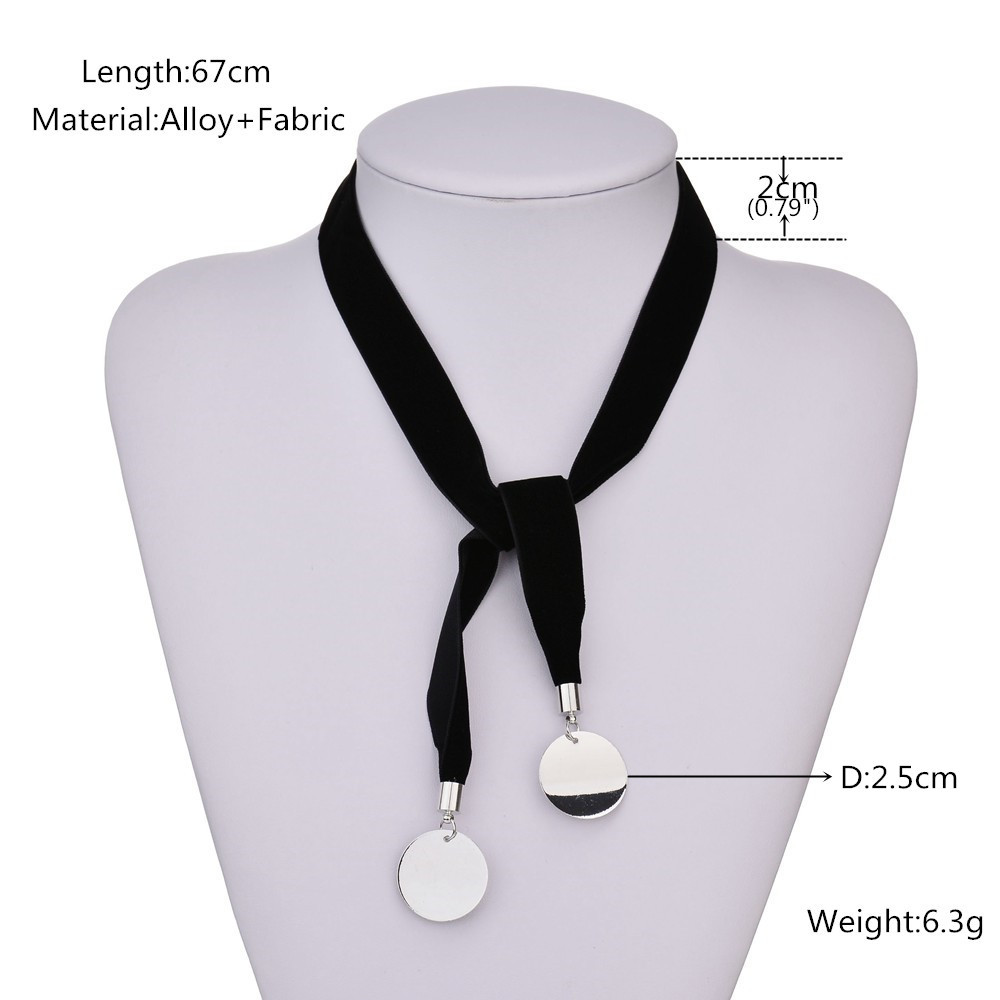 15g Weight Necklace Classification Wedding, Travel Occasion Wafer Pendant Velvet Necklace Free Adjustment Collar