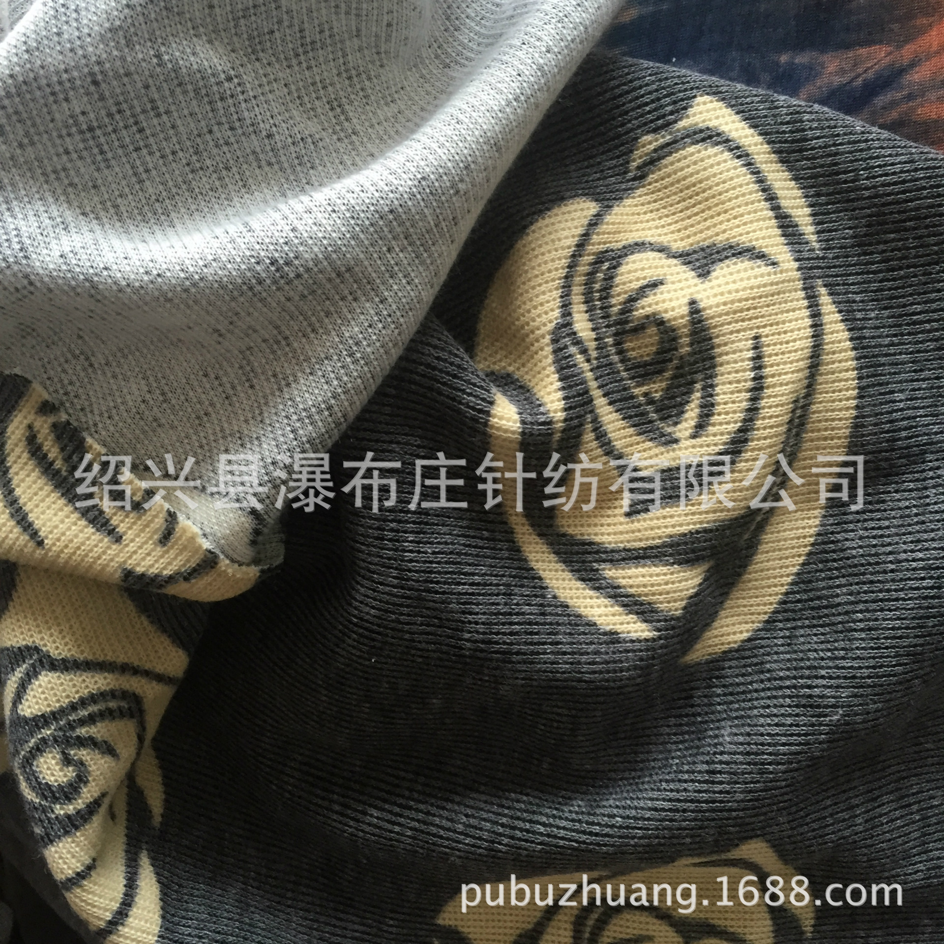 厂家直销针织法国罗纹立体印花 高档TC罗纹印花布