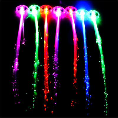 七彩发光辫子发夹 光纤辫子/闪光发丝 LED丝辫/光纤丝辫|ru