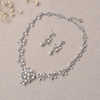 Accessory for bride from pearl, necklace, earrings, set, elite chain for key bag , bright catchy style