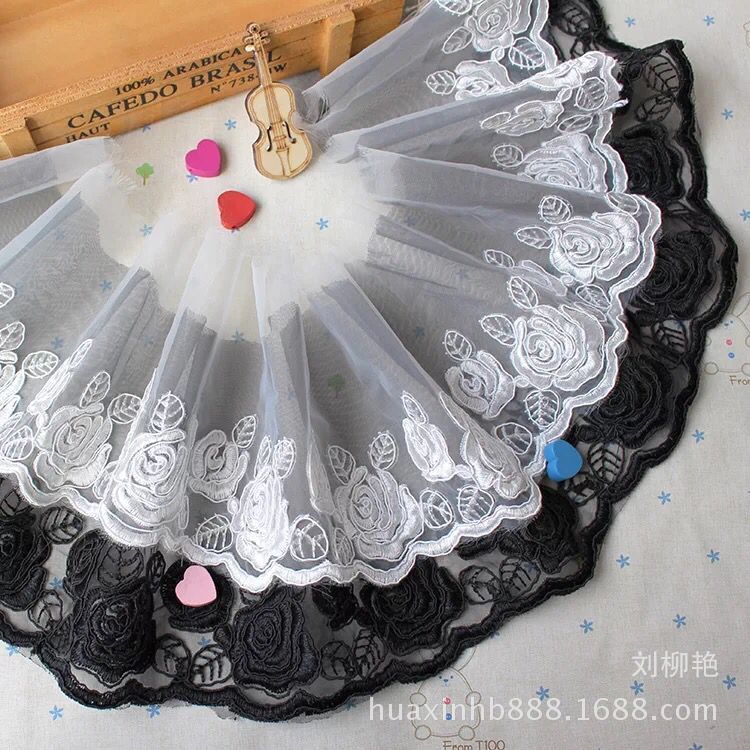 股绳刺绣婚纱车骨花边蕾丝帽现货供应厂家直销立体刺绣宽花边