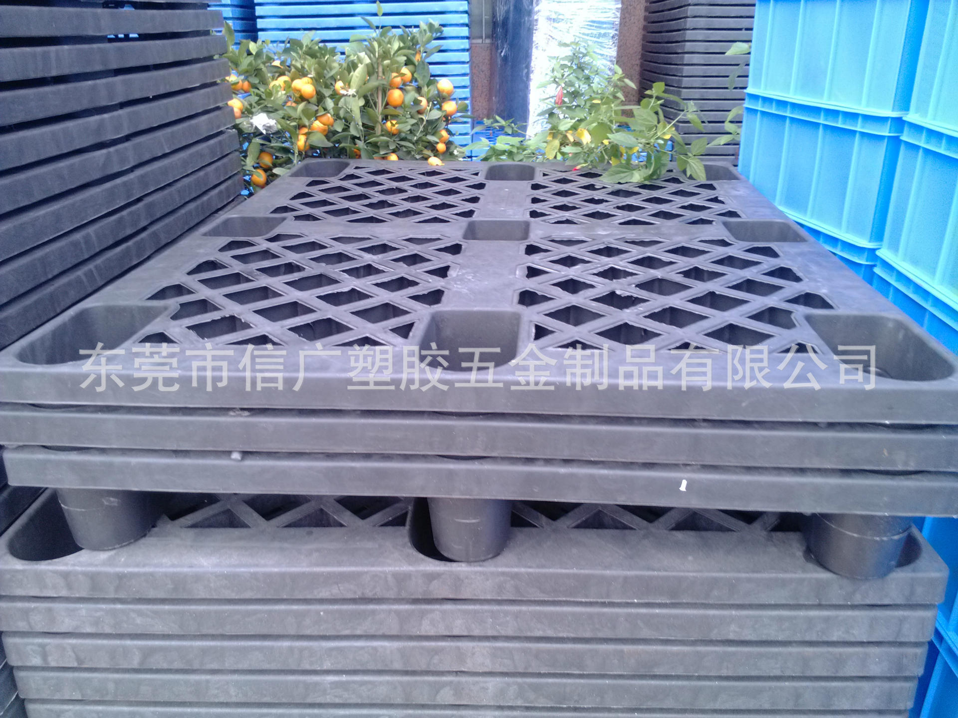 供应东莞惠来电子厂装卸搬运 塑料PE卡板九脚托盘1200*1100*145mm