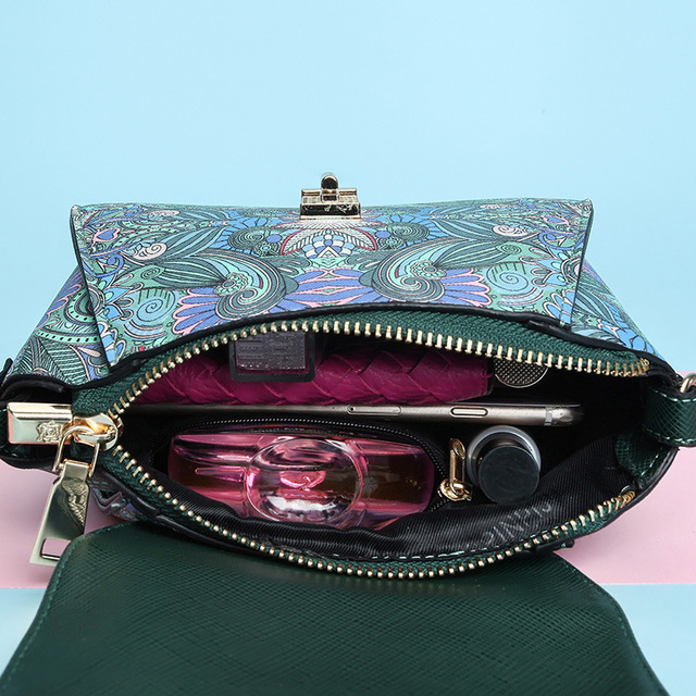 Printed Bag New Lock-button Single Shoulder Bag Spray-painted 